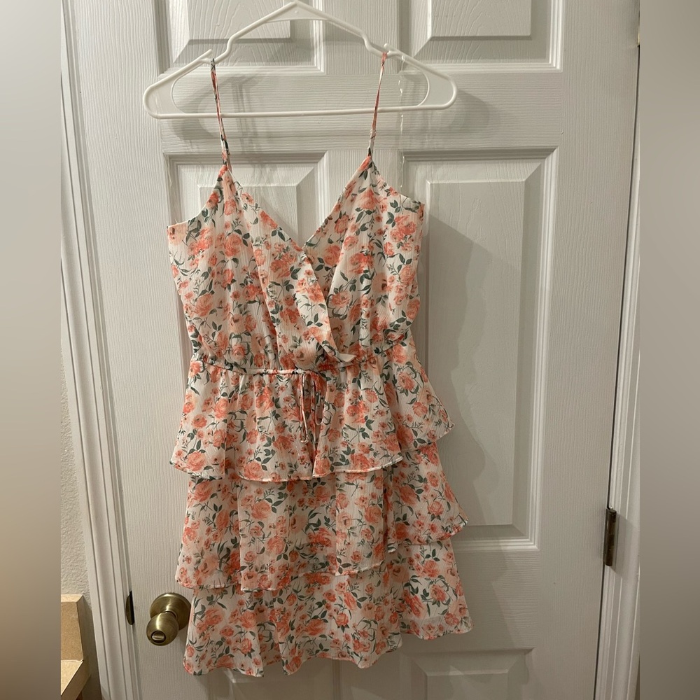 Altar'd State Pink and White Floral Dress